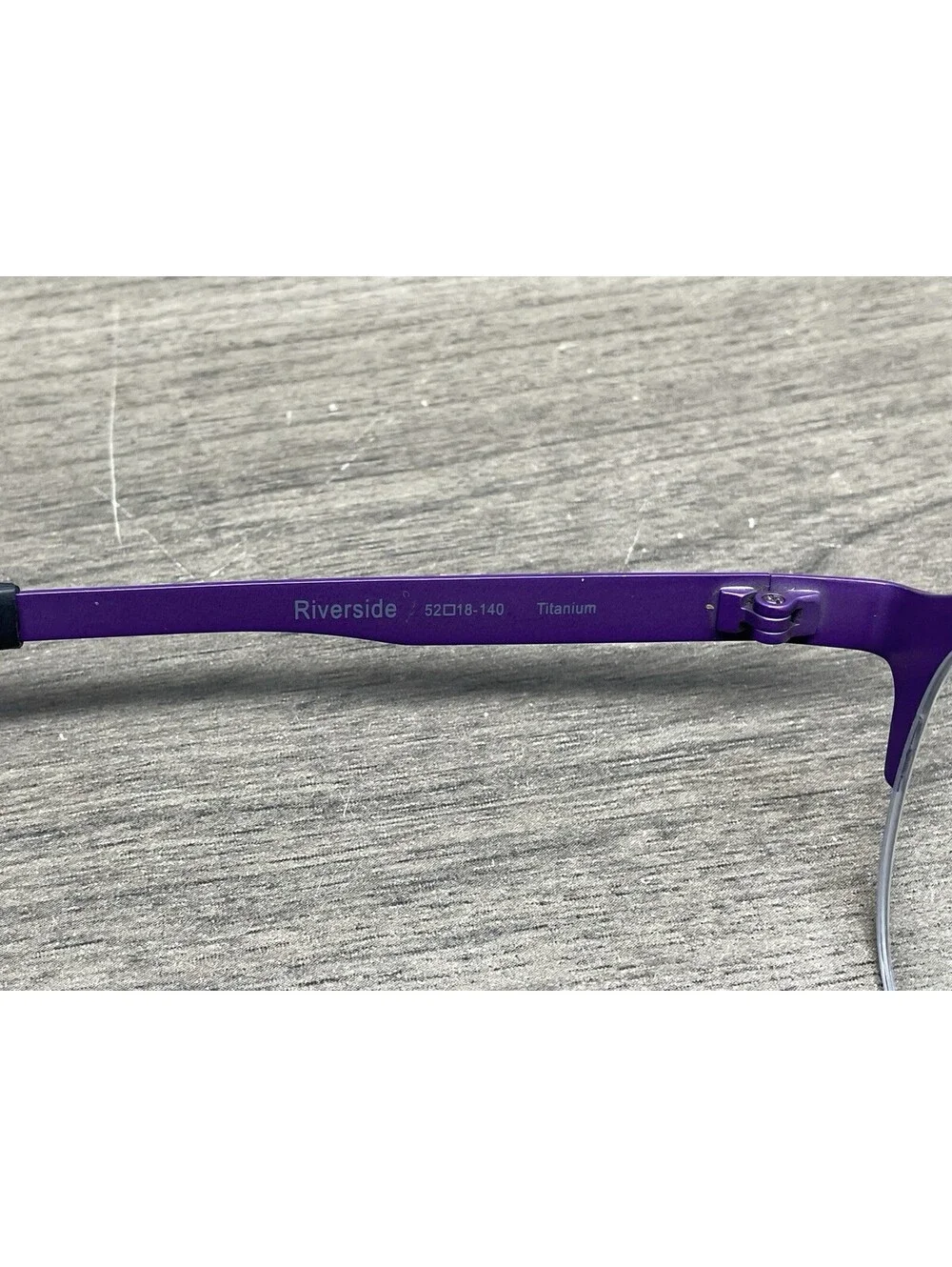 Entourage of 7 ‘Riverside’ 52[]18-140 Purple Titanium Eyeglasses Half Rim Frames